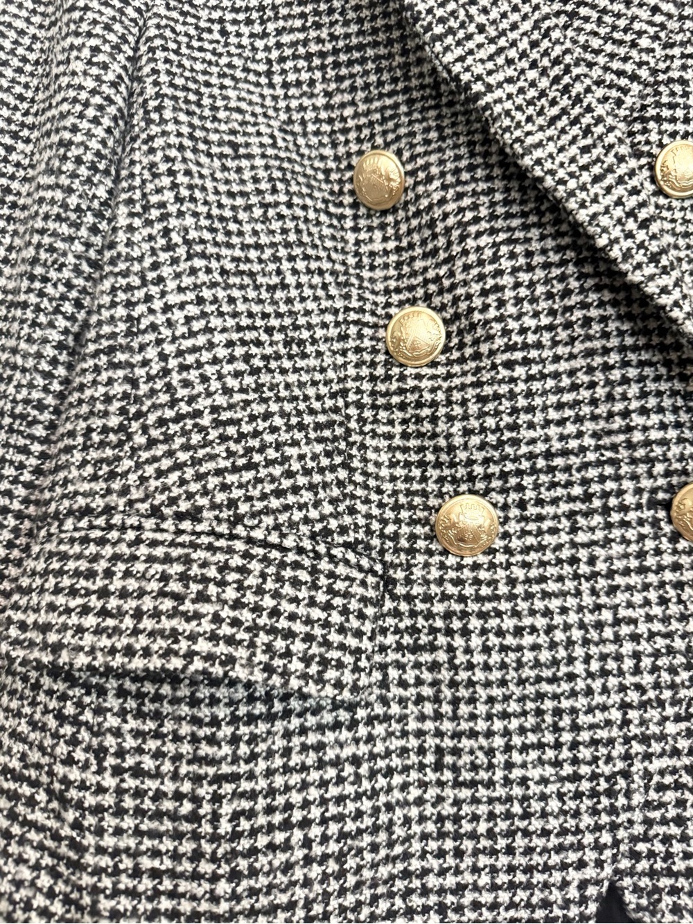 Express Black and White Houndstooth Double-Breasted Blazer - Picture 3 of 4